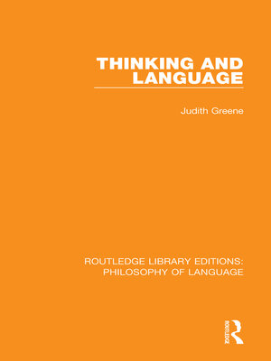 cover image of Thinking and Language